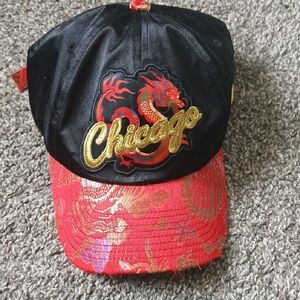 Mitchell & Ness Black and Red Dragon Hat
